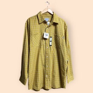 Carhartt NWT MENS Lightweight Casual Cotton Plaid Button Down Shirt Yellow Large